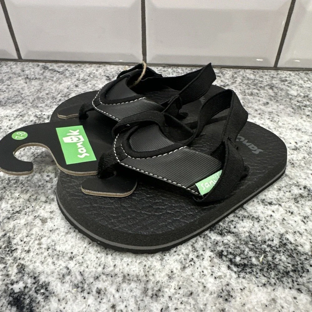 Sanuk Root Beer Cozy Baby Toddler Flip Flop Sandal 7-8 Slingback Water Beach New